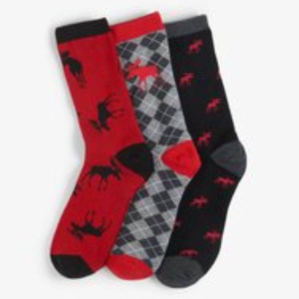 Moose on Red Women's Crew Sock Set